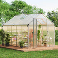 6x10 FT Greenhouse Easy Assembly Aluminum Polycarbonate - Quick Setup