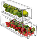 Sorbus Small Wide Clear Storage Drawers 2 Pack - Stackable Organizer