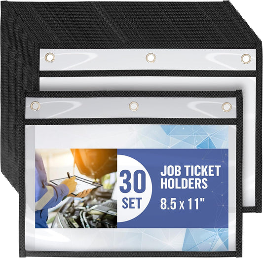 30 Pack Horizontal Job Ticket Holders for Easy Document Display