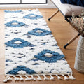 Moroccan Tassel Shag Runner Rug 2ft3ft x 8ft - Thick Boho Runner