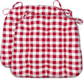 Dining Chair Cushions Small 15 x 17 Classic Check Red - Comfortable