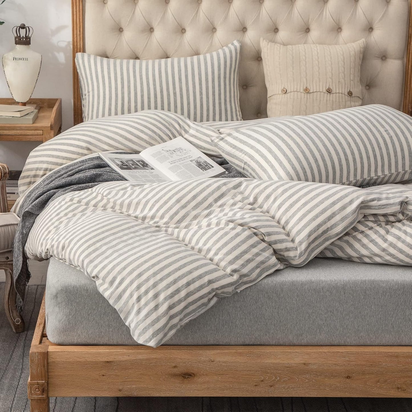 PURE ERA Jersey Knit Duvet Cover Set for Cozy Bedroom Style