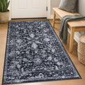 KILOCOCO 3x5 Entryway Rug - Vintage Floral Non-Slip Design