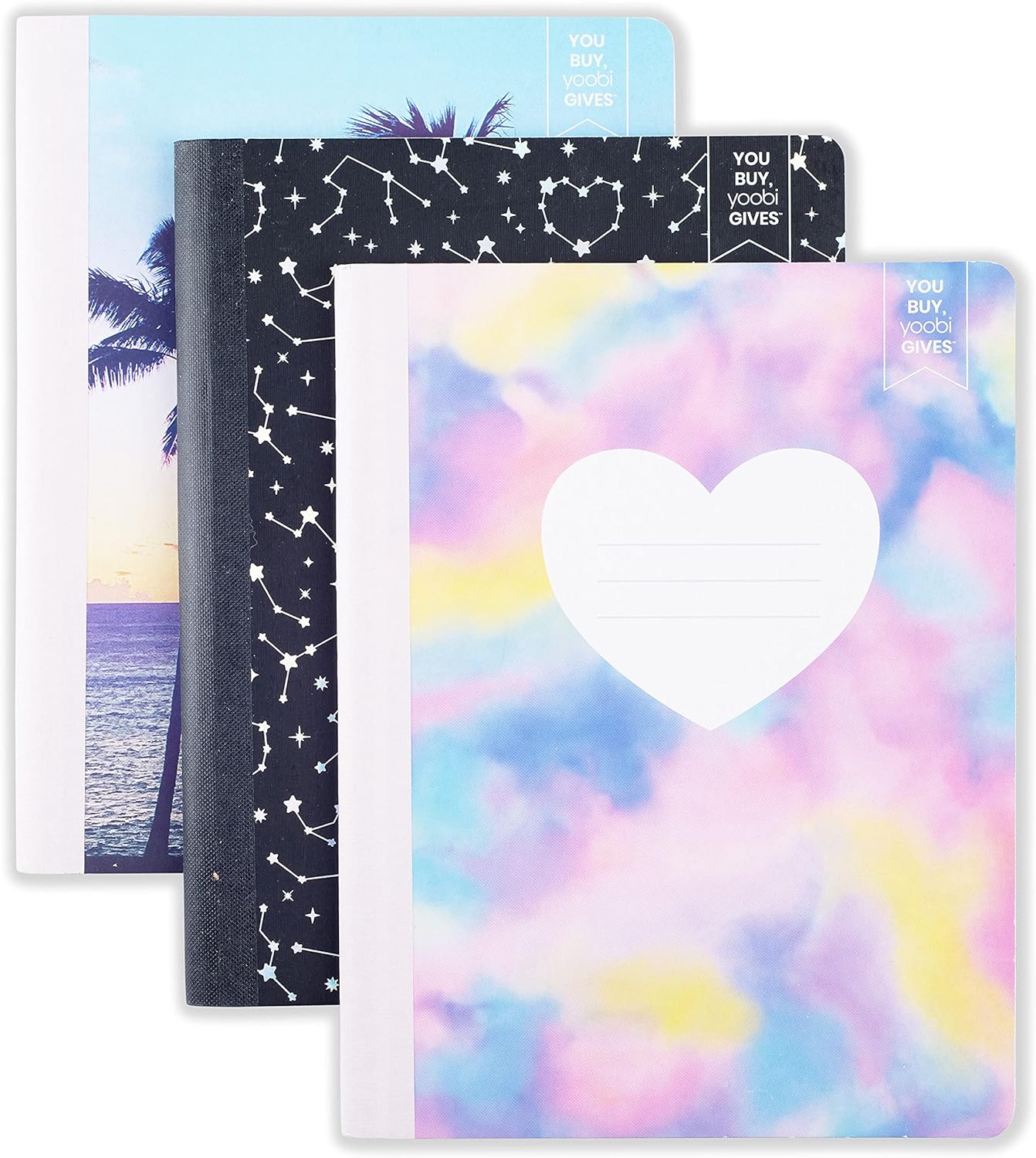 Yoobi Aesthetic Composition Notebooks 3 Pack