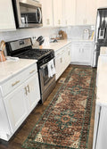 Ultra-Thin Vintage Runner Rug 2ft 6in x 10ft - Washable Hallway Runner