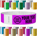 Pantone Purple Custom Imprint Tyvek Wristbands - 1,000 Count