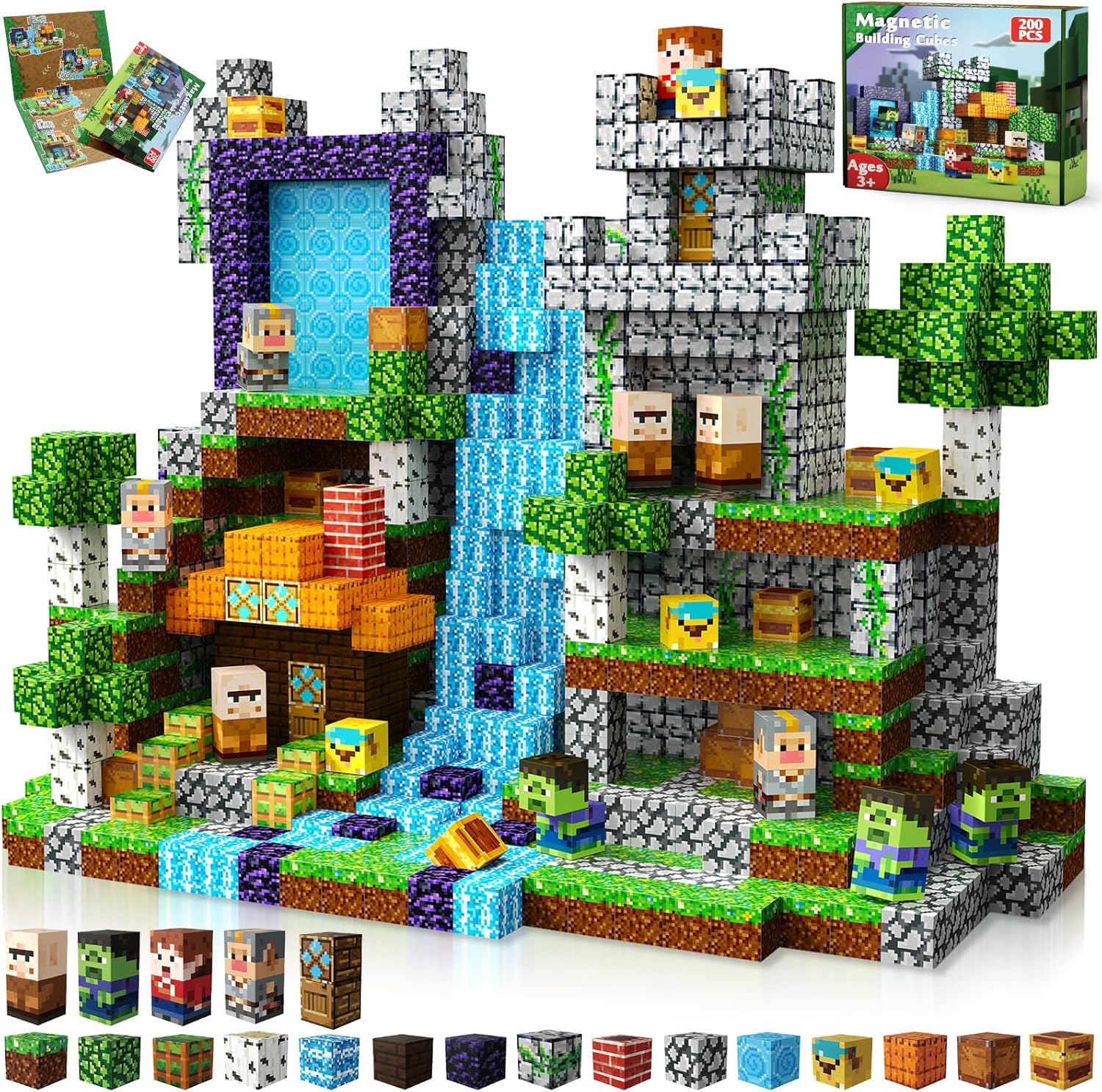 200 PCS Magnetic Building Blocks for Kids Age 3 and Up