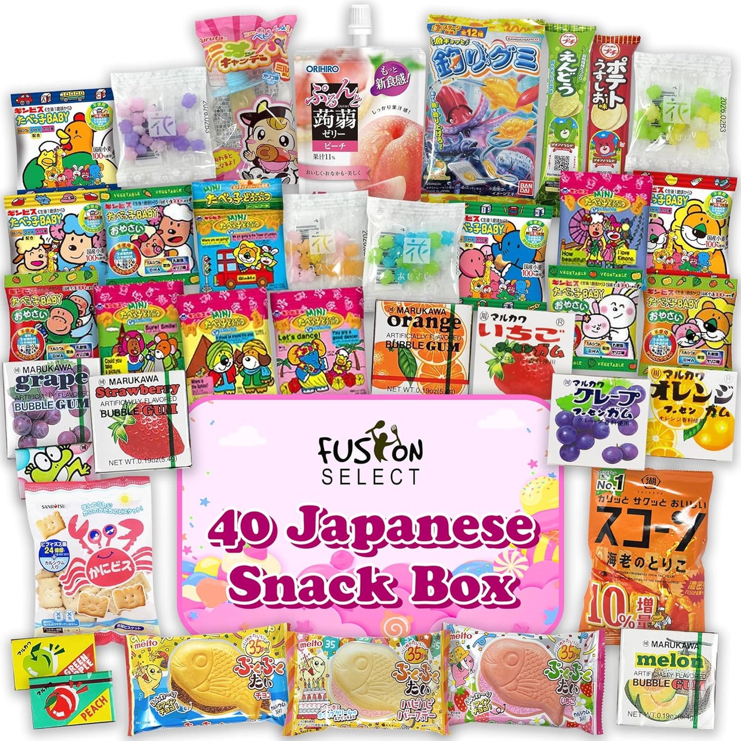 Fusion Select 40 Japanese Snack Box - Assorted Dagashi Treats