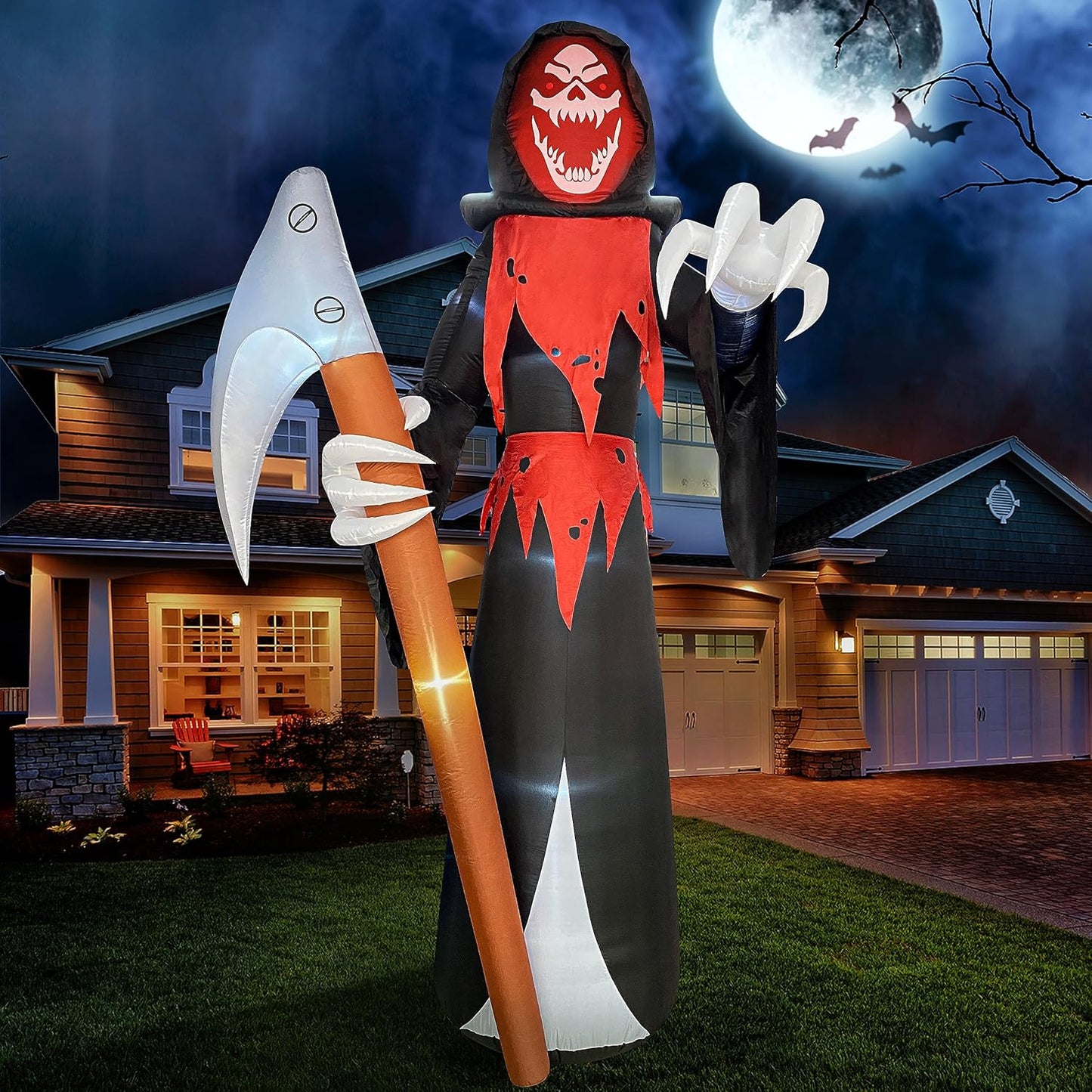 12 ft Tall Halloween Inflatable Grim Reaper Decor for Yard