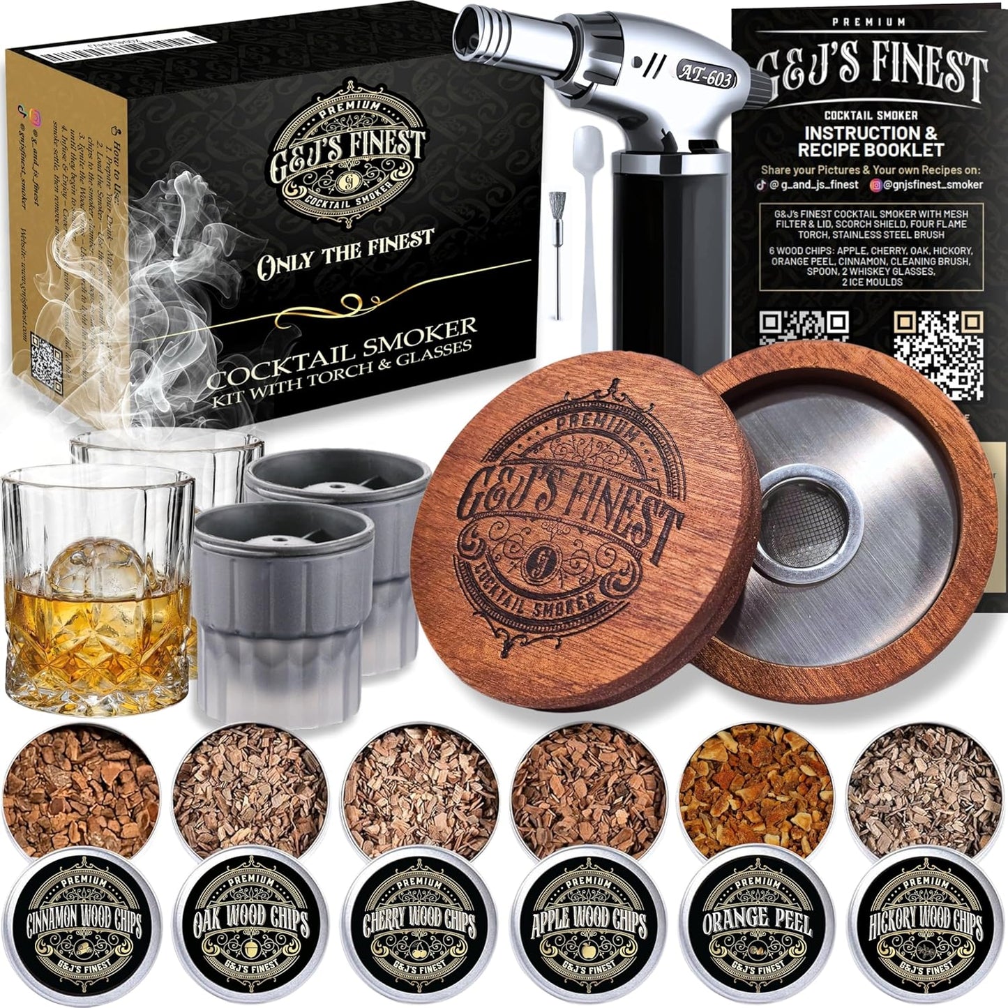 Whiskey Smoker Kit for Crafting Unique Cocktails and Drinks