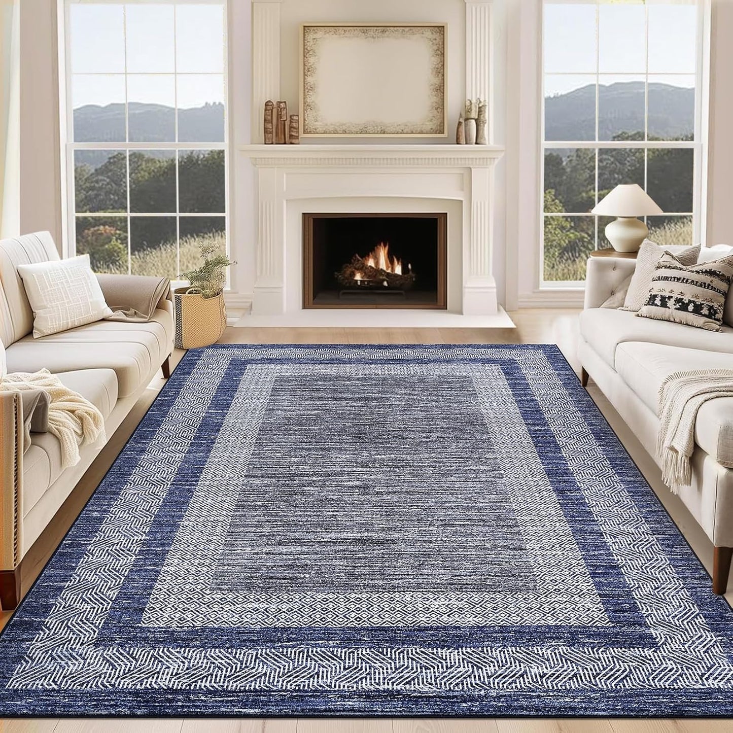 Modern Geometric Area Rug 5x7 for Stylish Home Decor