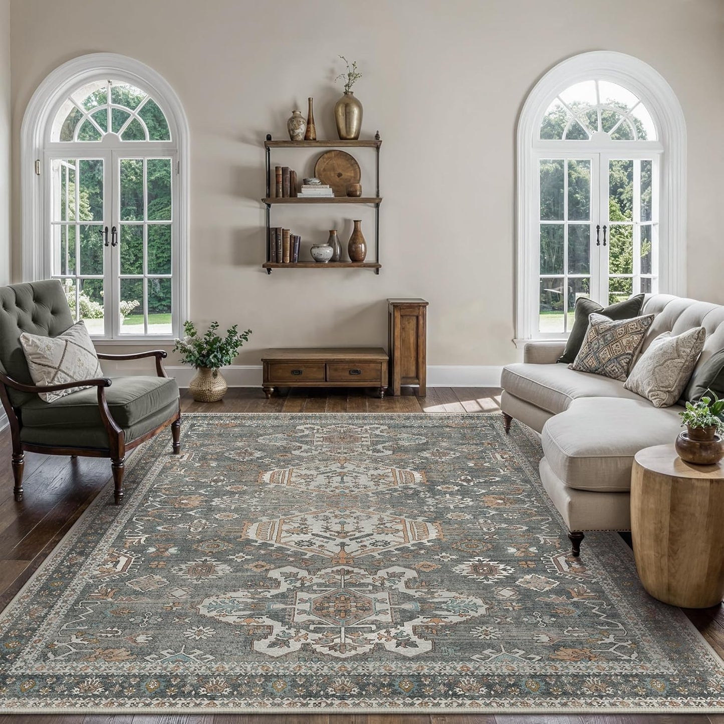 Bavni Washable 8x10 Area Rug for Living Room and Bedroom