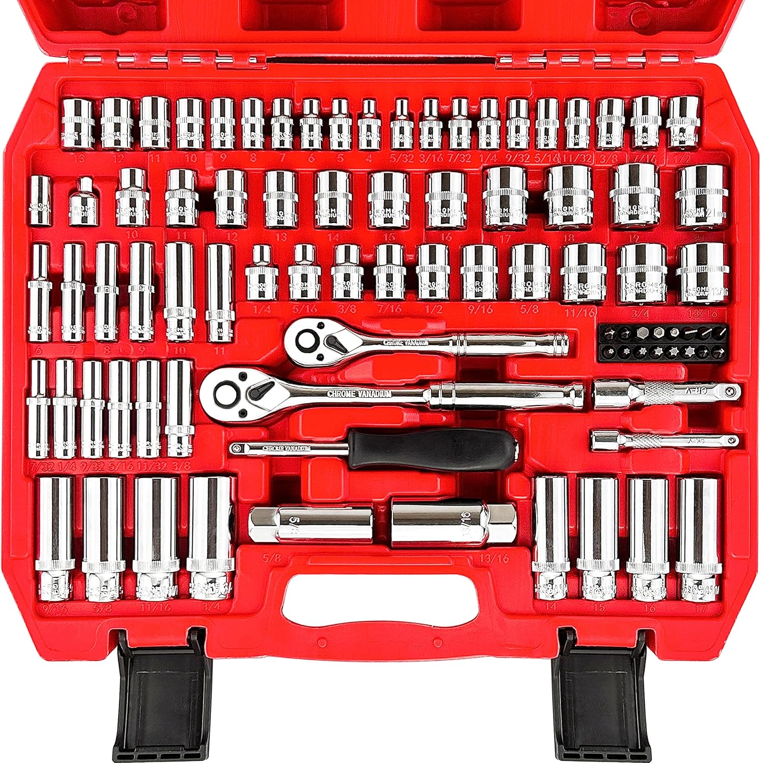 WETT 86-Piece Socket Wrench Set with Quick-Release Ratchet
