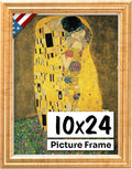 Antique Gold 10x24 Picture Frame.75 in Wide - Handmade Vintage Look
