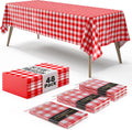 Exquisite Picnic Table Cover 48 Pack - Red & White Gingham for Events