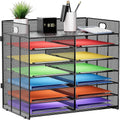 Desktop Literature Organizer Mesh Paper Sorter - Large 13-Compartment