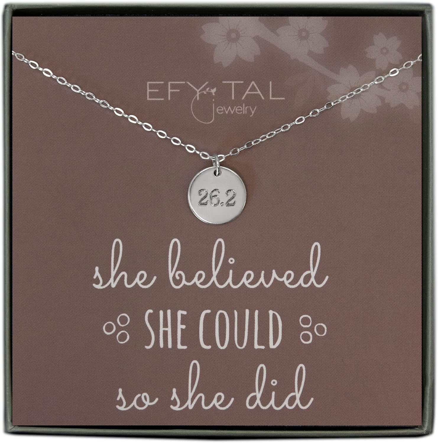 EFYTAL Marathon Runner 26.2 Necklace for Athletes and Runners