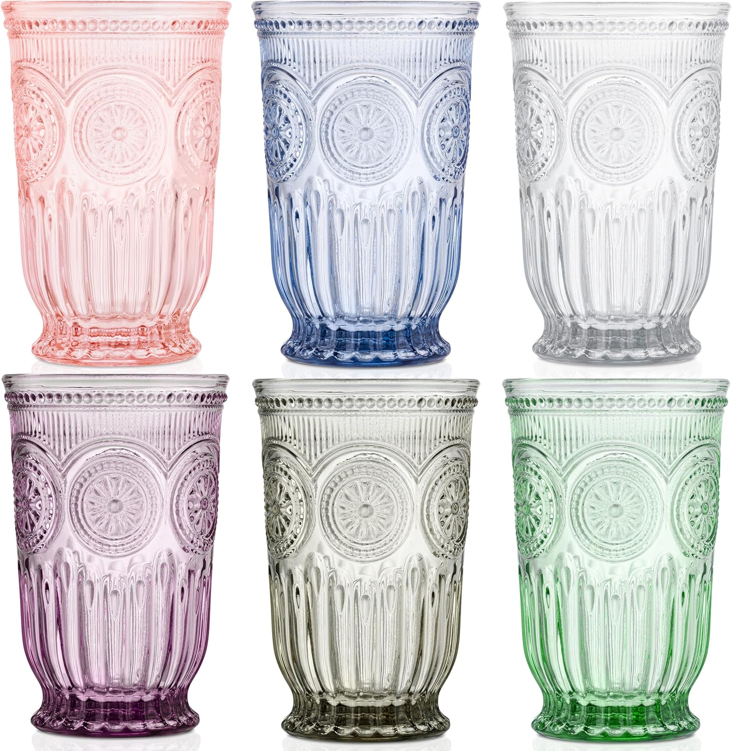 Yungala Multi-Colored Highball Drinking Glasses Set of 6