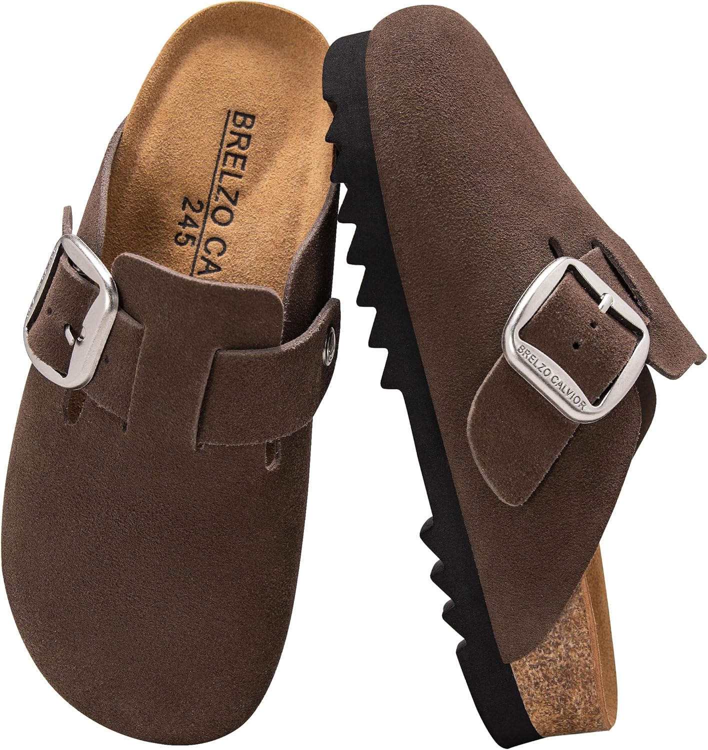 Suede Clogs for Women and Men with Adjustable Buckle Design