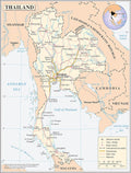 Thailand Political Map Poster: Detailed & Laminated