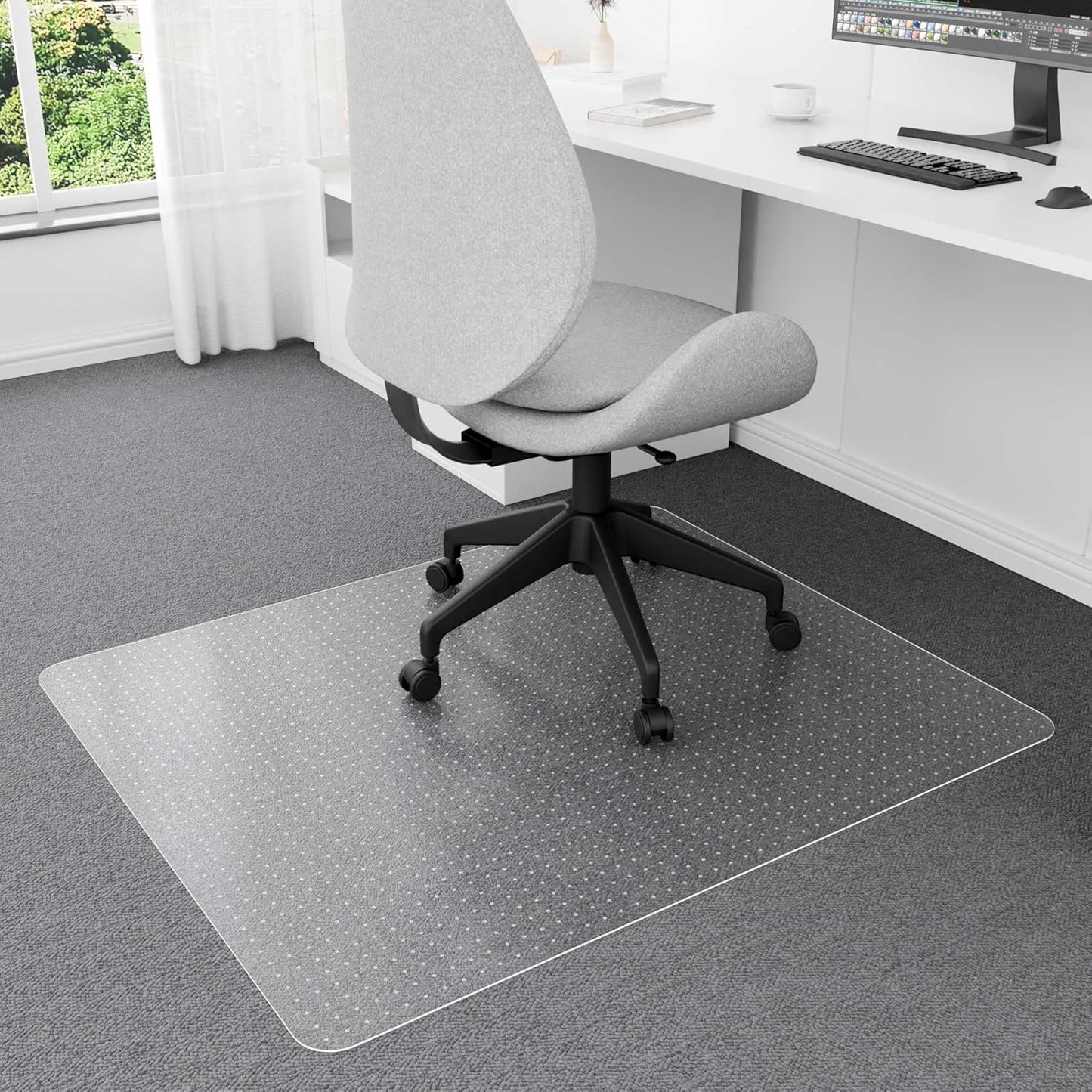 Naturei 40 x 48 Carpet Chair Mat - Easy Glide Office Floor Protector