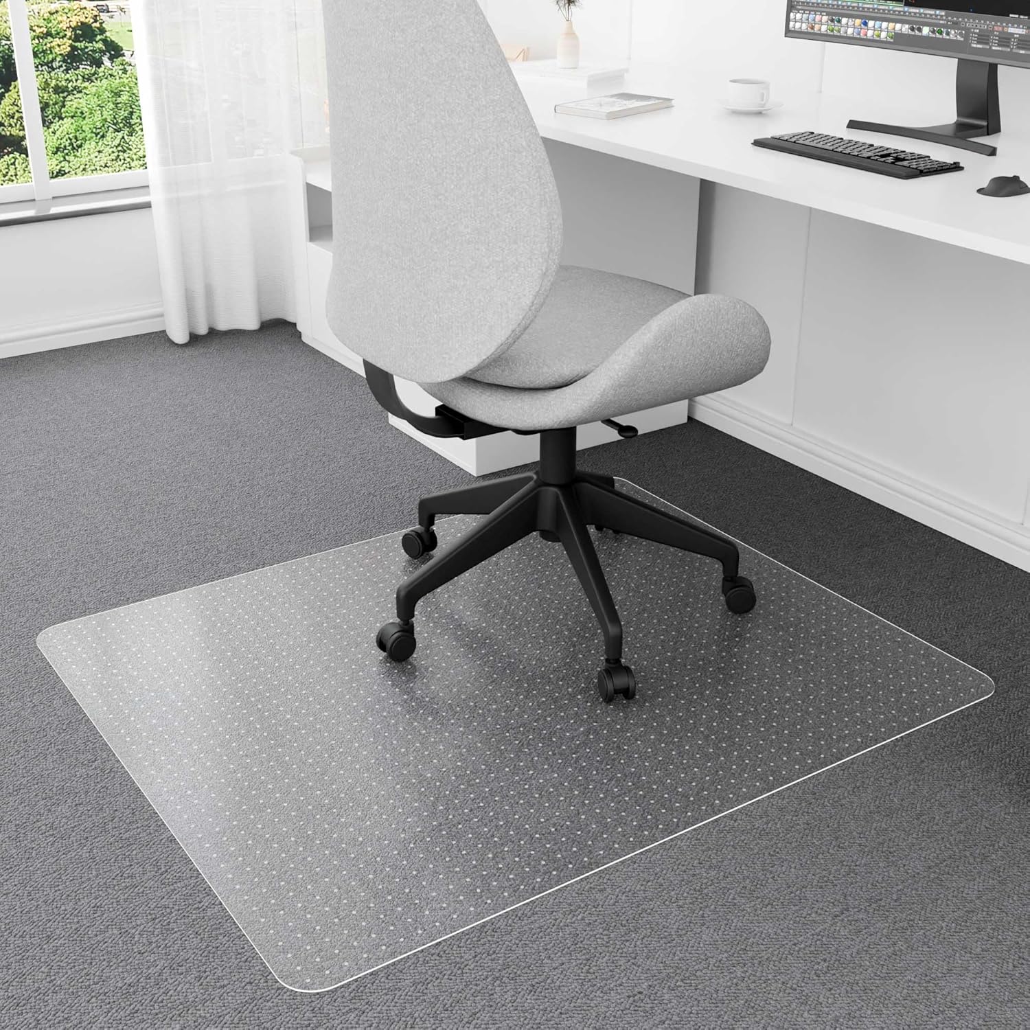 Naturei 40 x 48 Carpet Chair Mat - Easy Glide Office Floor Protector