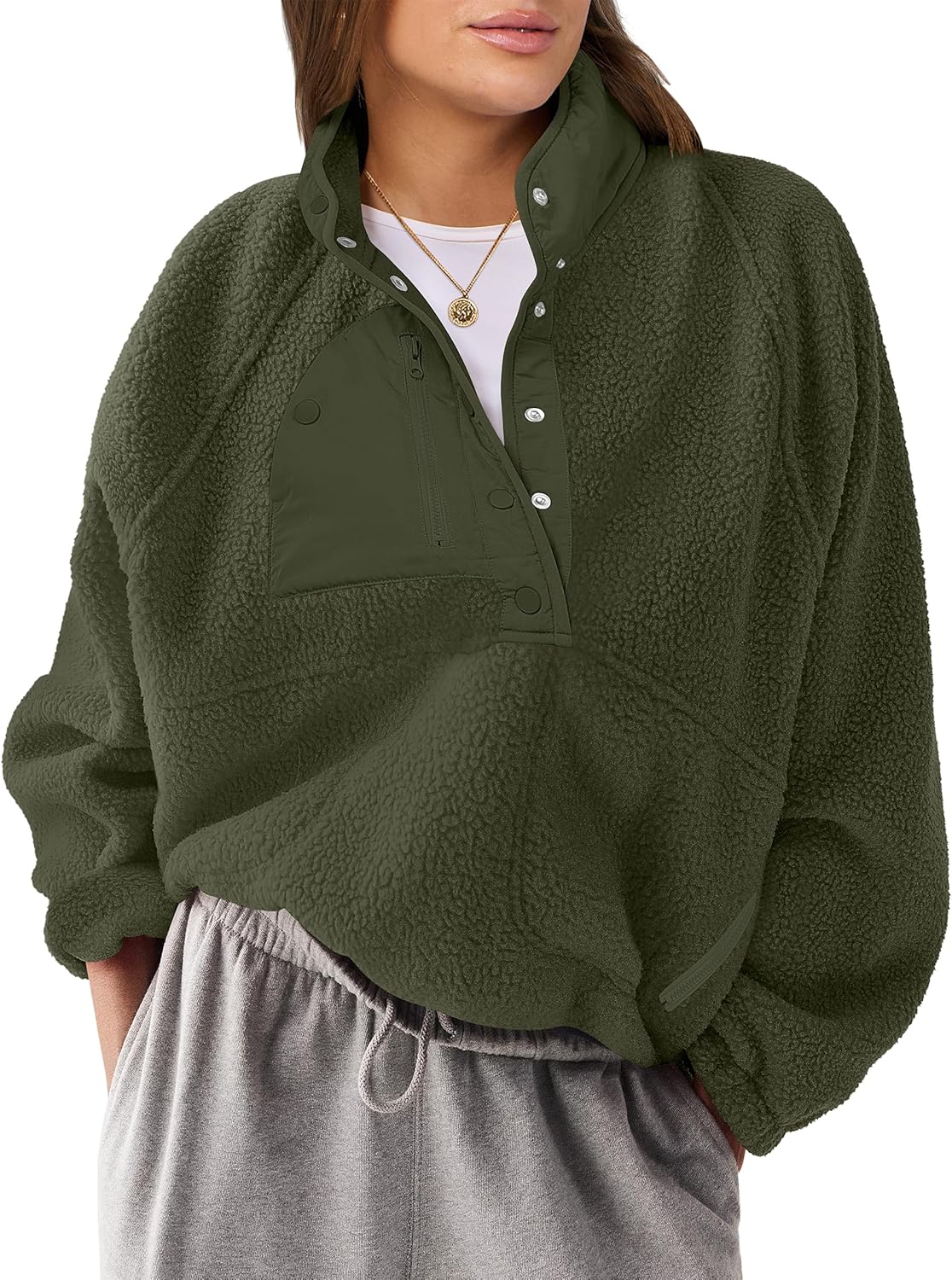 Fuzzy Fleece Pullover Sherpa Sweatshirt for Women - Cozy Style