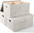 75 Quarts Extra Large Beige Storage Bins with Lids, 3 Pack - Stackable