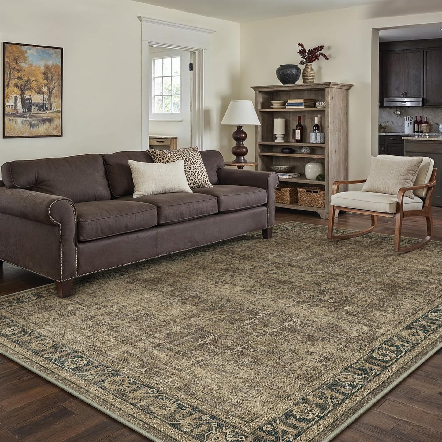 5x7 Washable Area Rug for Vintage Living Room and Bedroom