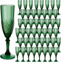Plastic Champagne Flutes Set of 48 Dark Green Goblets for Events