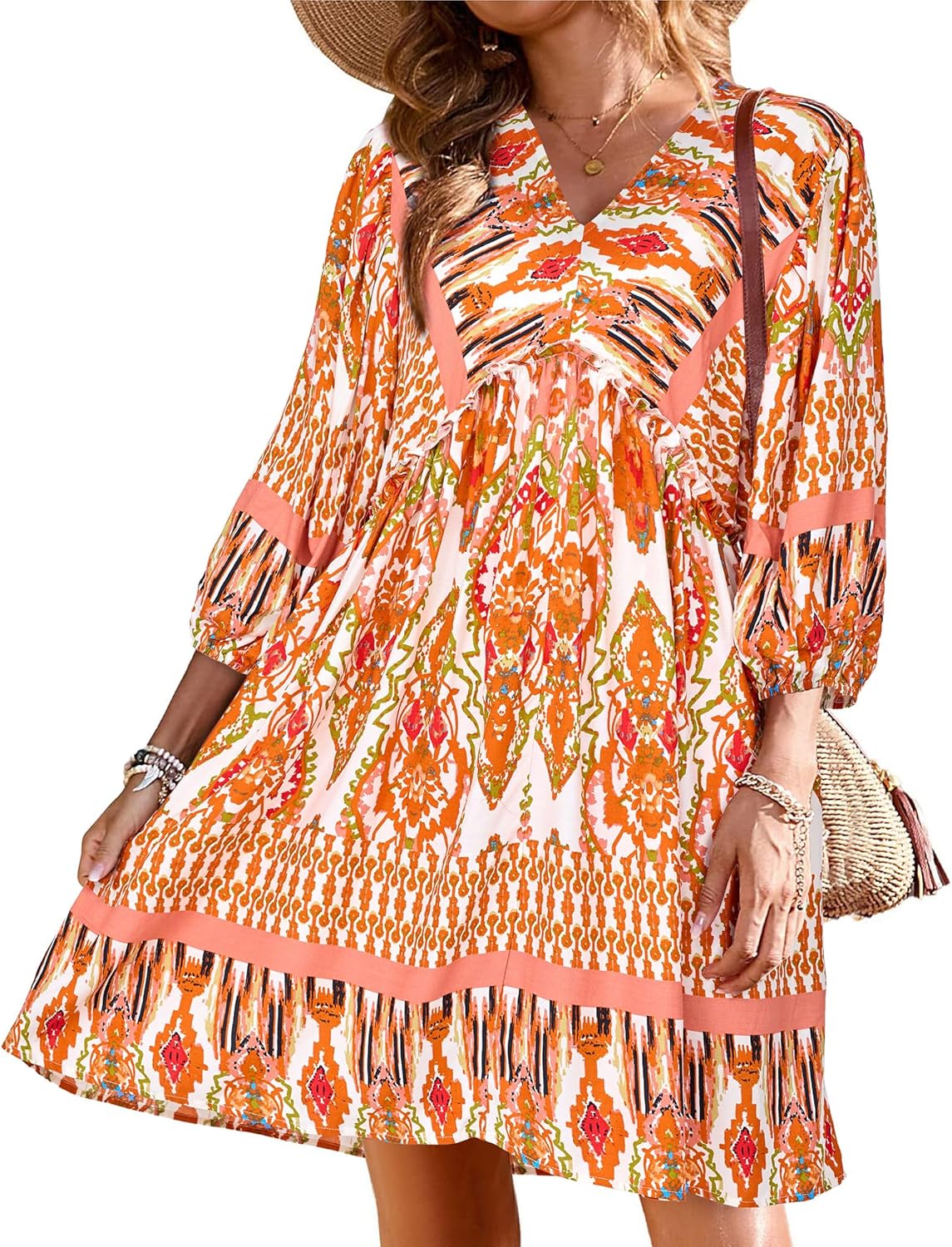 BTFBM Women Casual Spring Summer Dresses V Neck Ruffle Mini
