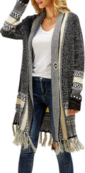 FERBIA Women Boho Cardigan Sweater Long Open Front Maxi - Cozy Women's