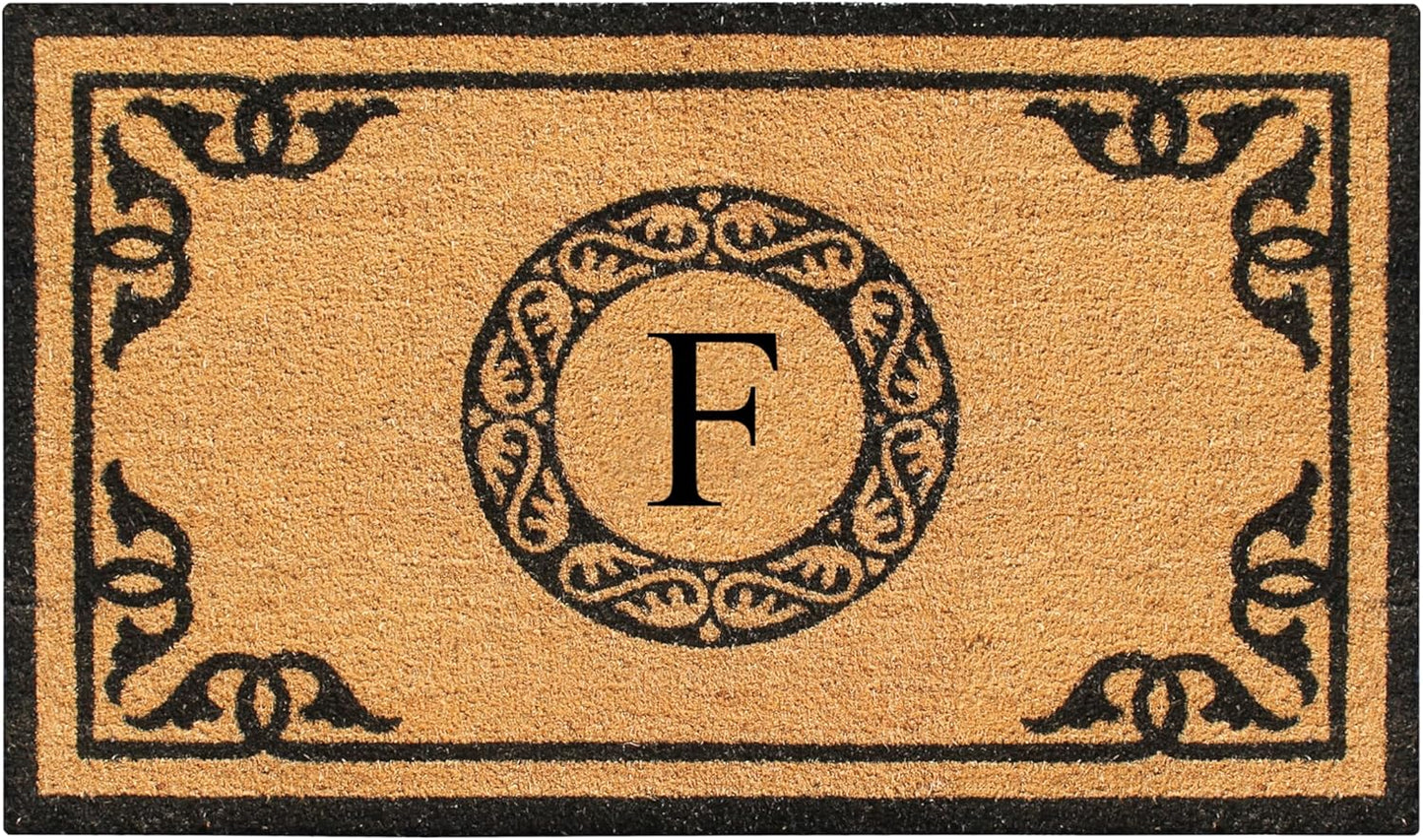 Natural Coir Monogrammed Doormat for Outdoor Entrance Use