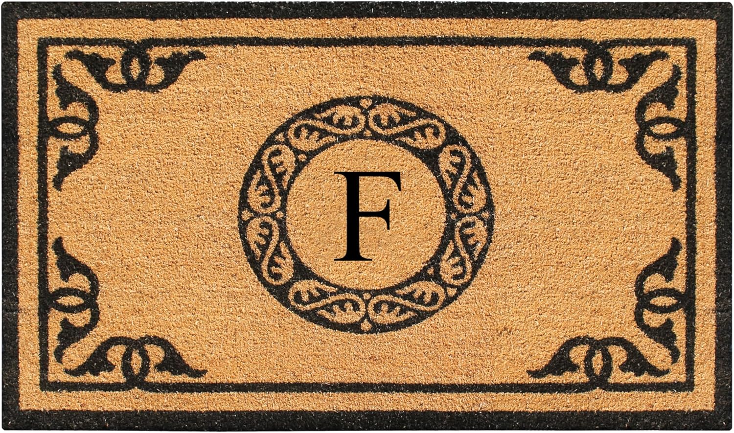 Natural Coir Monogrammed Doormat for Outdoor Entrance Use