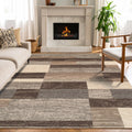 SUPERIOR Indoor Area Rug 8 ft x 10 ft Slate - Durable Modern Patchwork