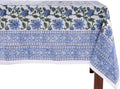 Taj 100% Cotton Summer Tablecloth 60 x 108 in - Block Print Floral
