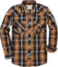 Pearl Snap Western Shirt for Men - Vintage Plaid Long Sleeve