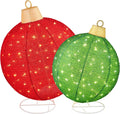 Lighted Pop-Up Outdoor Christmas Ornament Set - Oversized Yard Glow