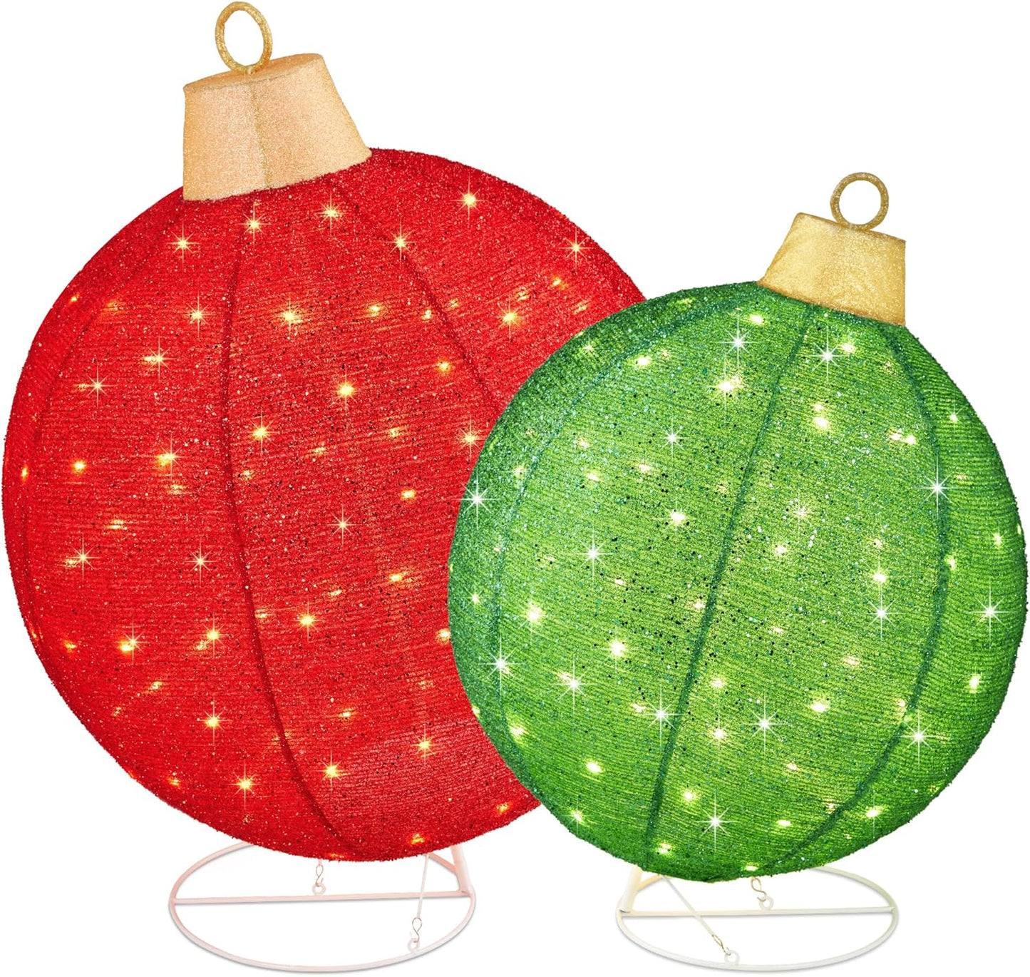 Lighted Pop-Up Outdoor Christmas Ornament Set with 180 LED Lights