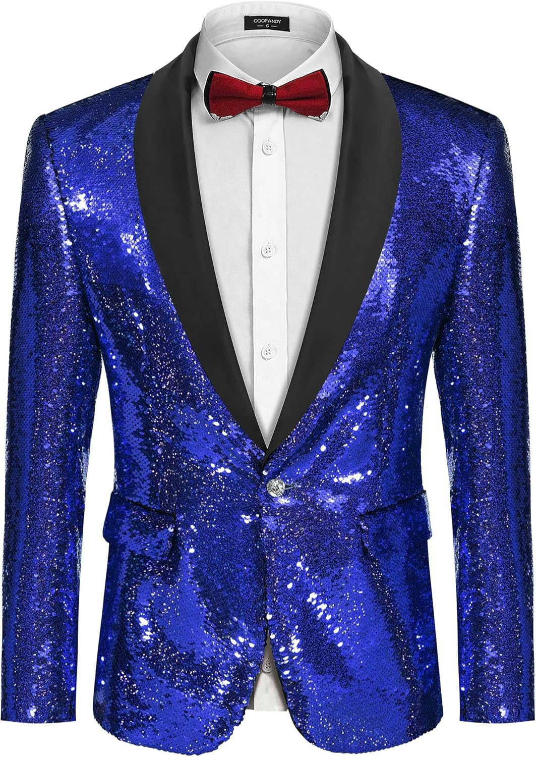 Mens Shiny Sequin Blazer Tuxedo for Parties and Events
