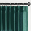 Emerald Green Pinch Pleated Linen Curtains 84 in Length - Semi Sheer