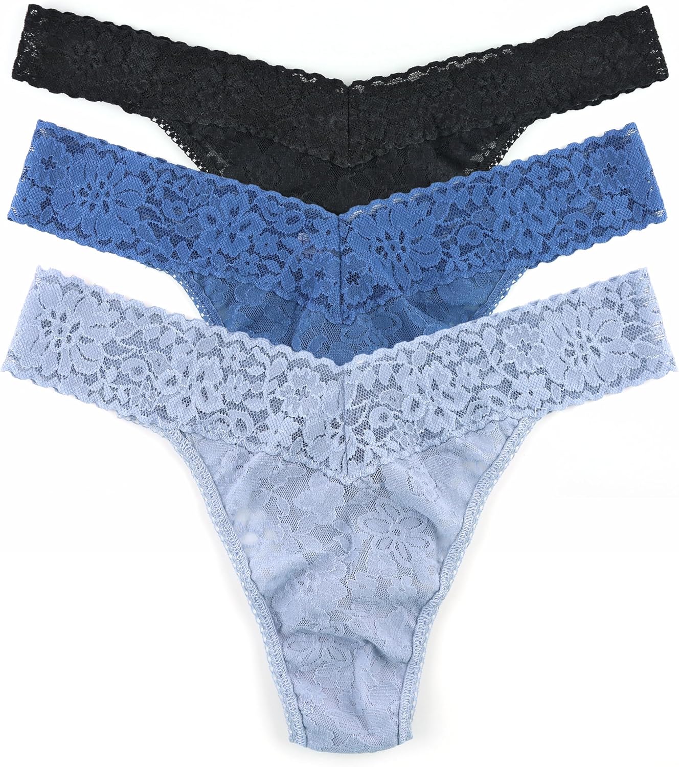 Hanky Panky Daily Lace Original Rise Thongs for Women 3 Pack