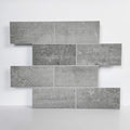 COLAMO Luxury 5 Sheet Medium Cement Gray Peel and Stick 3x6 Large