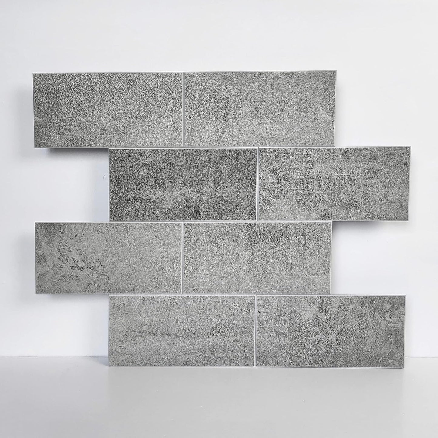 COLAMO Luxury 5 Sheet Medium Cement Gray Peel and Stick Tile