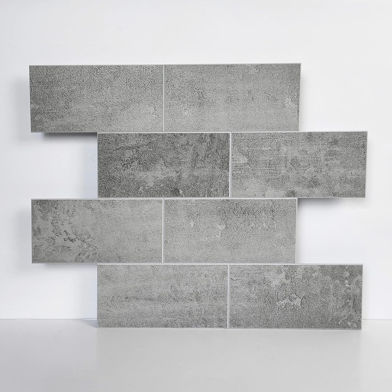 COLAMO Luxury 5 Sheet Medium Cement Gray Peel and Stick Tile