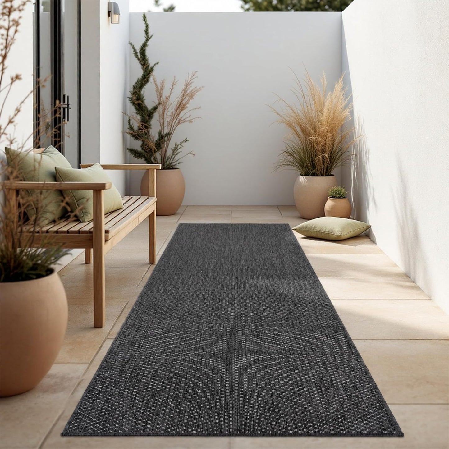 Solid Outdoor Rug Paco Home Weatherproof 2ft 8in x 8ft 2in
