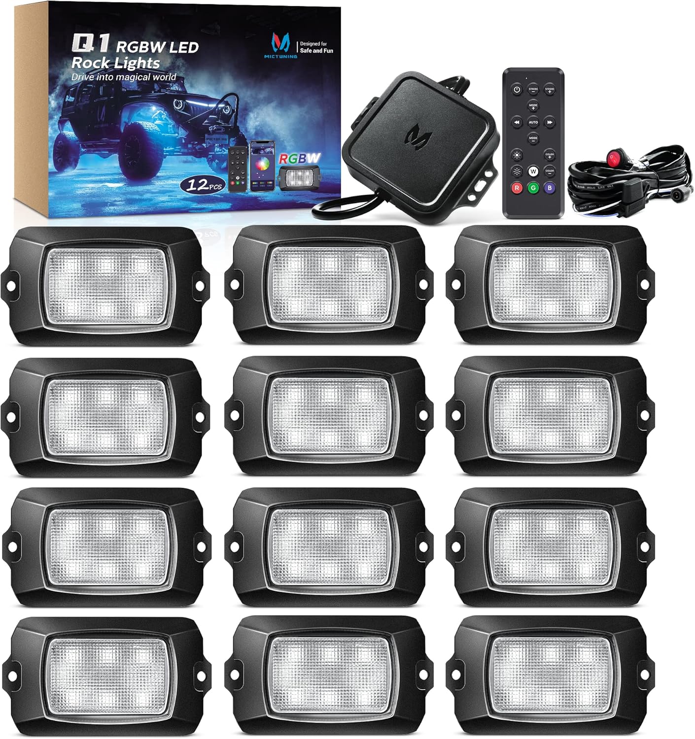 MICTUNING Q1 RGBW Rock Lights for Ultimate Off-Road Visibility