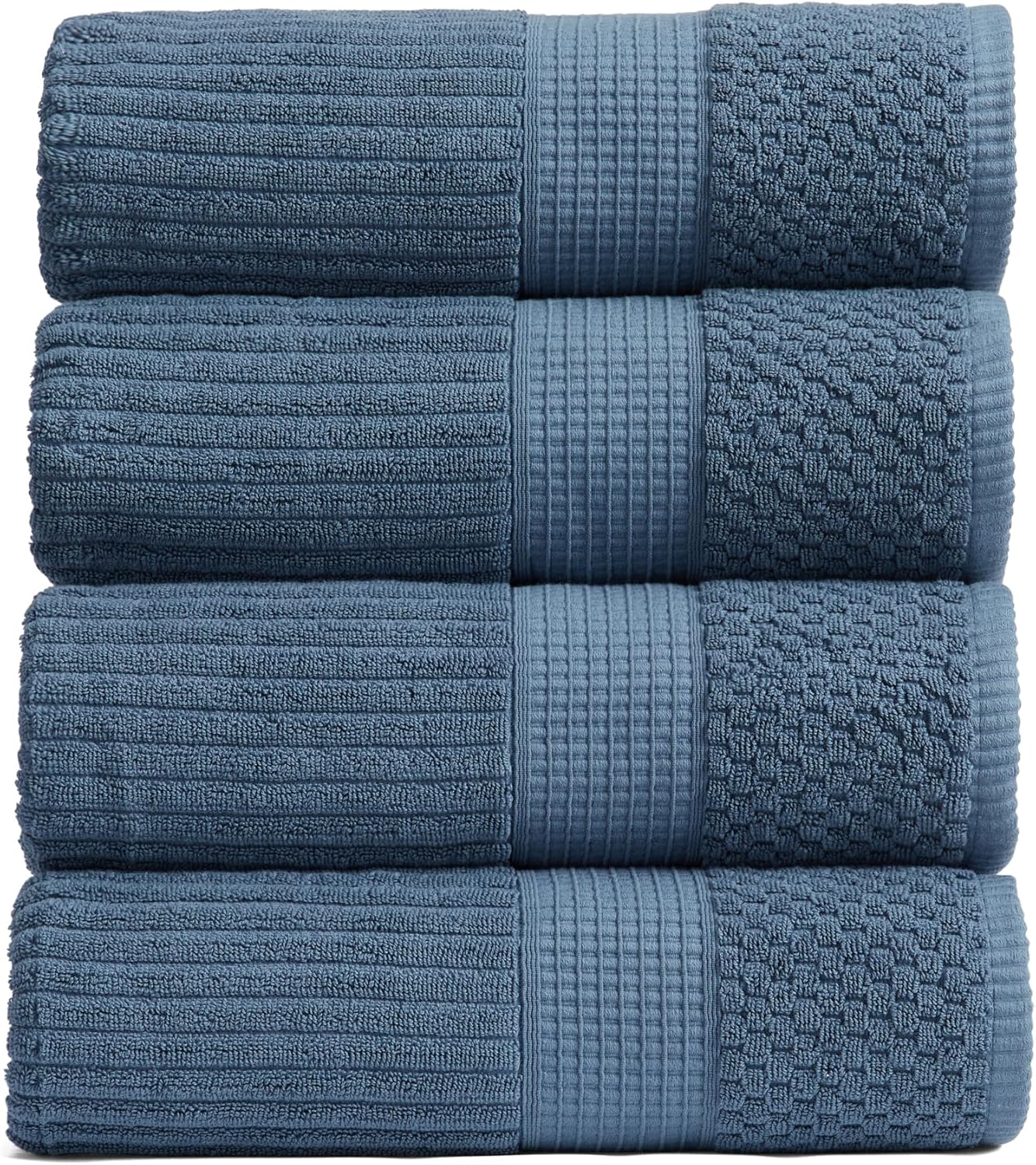 100% Cotton Bath Towel Set of 4 - Super Soft & Absorbent