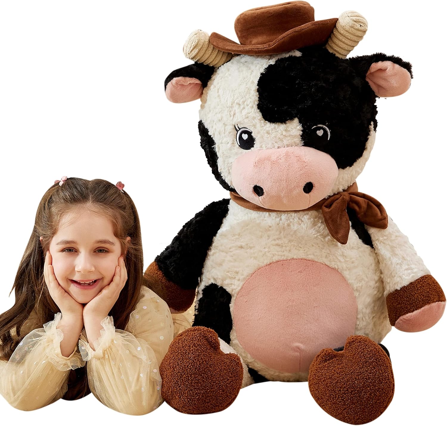 IKASA Giant Cow Stuffed Animal Plush Toy for All Ages