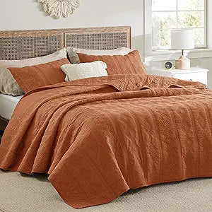 Bedsure 100% Cotton Quilt Set for Cozy All Season Bedding
